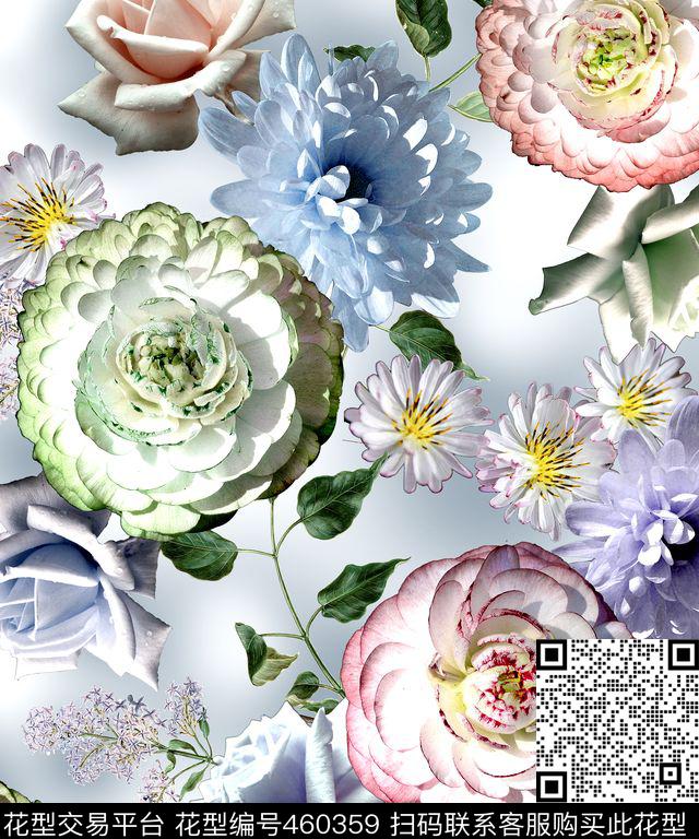 时尚花卉照片花卉数码印花华亿平台下载（图片编号: 460359） - 瓦栏（Walan）