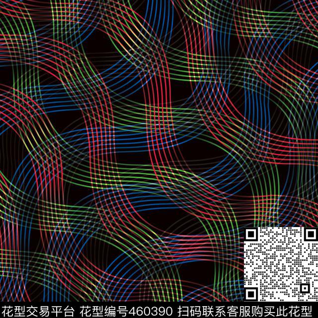 几何曲线绚丽孔雀条纹传统印花华亿平台下载（图片编号: 460390） - 瓦栏（Walan）