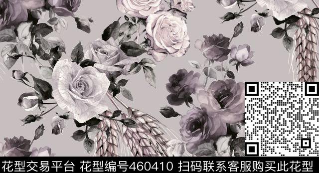 复古怀旧手绘花卉沙发布印花数码印花华亿平台下载（图片编号: 460410） - 瓦栏（Walan）