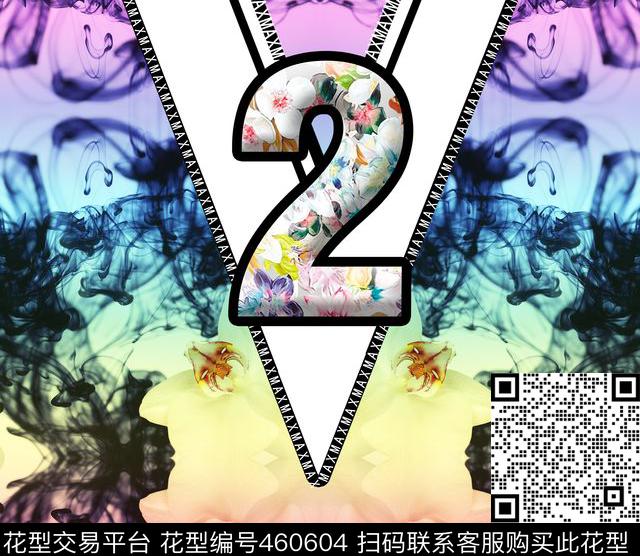 欧美流行校园风时尚幻彩定位印花T恤休闲风数码印花华亿平台下载（图片编号: 460604） - 瓦栏（Walan）