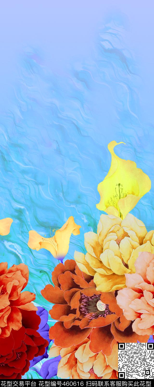 定位大花海浪机理数码印花华亿平台下载（图片编号: 460616） - 瓦栏（Walan）