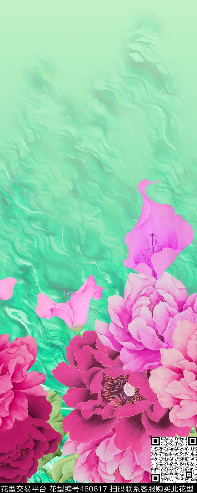 定位大花海浪机理数码印花华亿平台下载（图片编号: 460617） - 瓦栏（Walan）