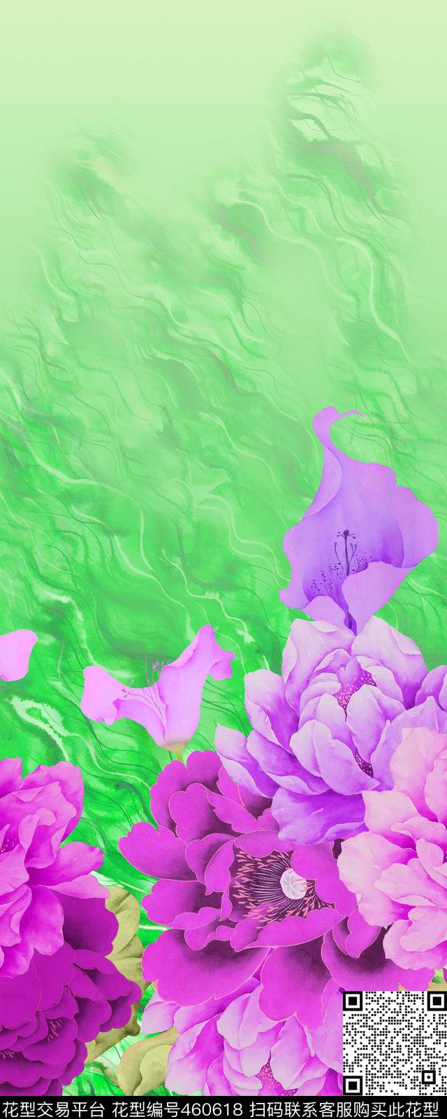 定位大花海浪机理数码印花华亿平台下载（图片编号: 460618） - 瓦栏（Walan）
