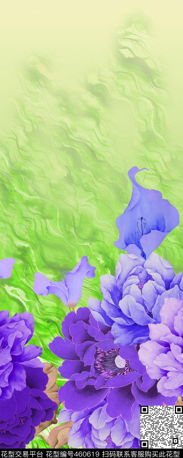 定位大花海浪机理数码印花华亿平台下载（图片编号: 460619） - 瓦栏（Walan）