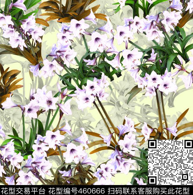 黄叶灰叶绿叶数码印花华亿平台下载（图片编号: 460666） - 瓦栏（Walan）