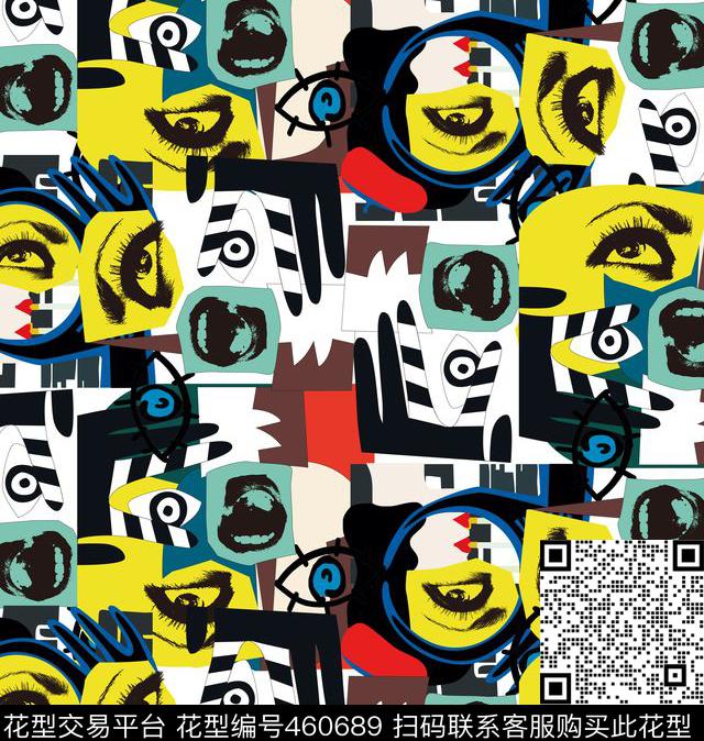 流行时尚秋冬涂鸦外套传统印花华亿平台下载（图片编号: 460689） - 瓦栏（Walan）