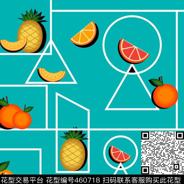 几何水果小清新传统印花华亿平台下载（图片编号: 460718） - 瓦栏（Walan）