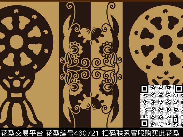 古典花几何数码印花华亿平台下载（图片编号: 460721） - 瓦栏（Walan）