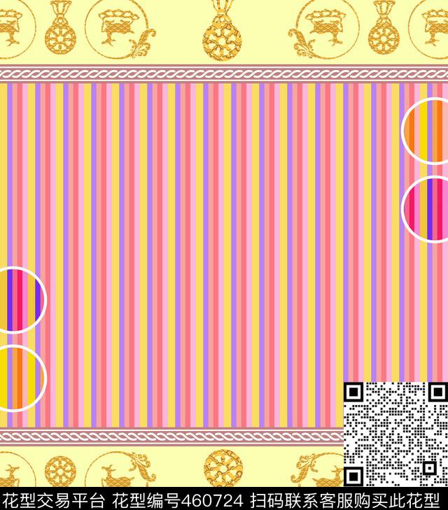 动物古典几何数码印花华亿平台下载（图片编号: 460724） - 瓦栏（Walan）