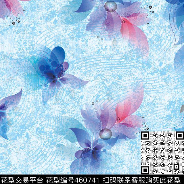 花朵幻彩花卉绚丽秋叶数码印花华亿平台下载（图片编号: 460741） - 瓦栏（Walan）