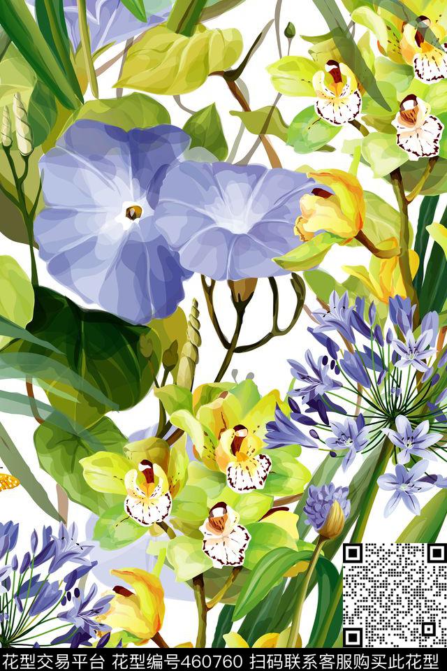 休闲田园花卉数码印花华亿平台下载（图片编号: 460760） - 瓦栏（Walan）