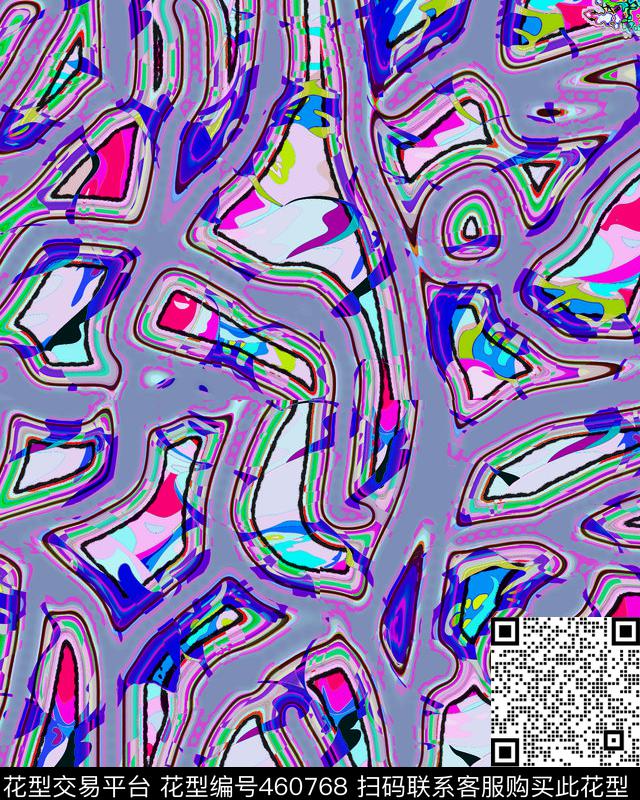抽象色块数码数码印花华亿平台下载（图片编号: 460768） - 瓦栏（Walan）