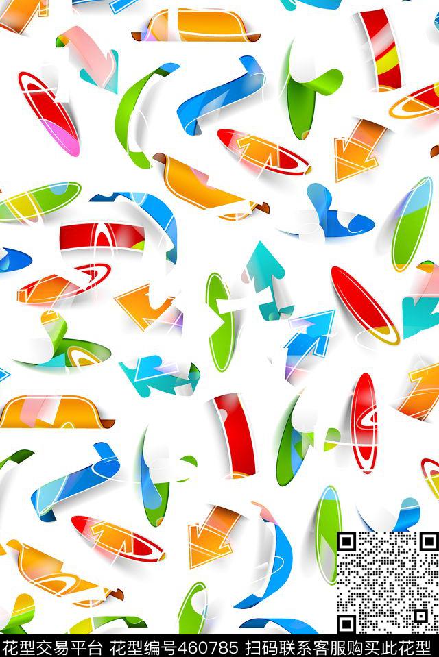 潮流箭头标贴传统印花华亿平台下载（图片编号: 460785） - 瓦栏（Walan）