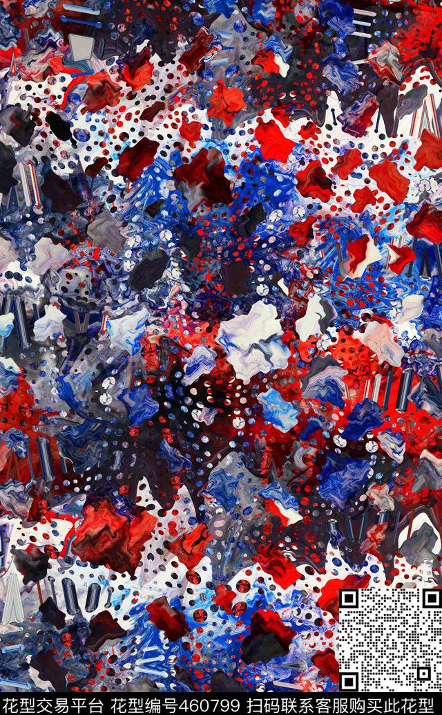 时尚纹理抽象数码印花华亿平台下载（图片编号: 460799） - 瓦栏（Walan）