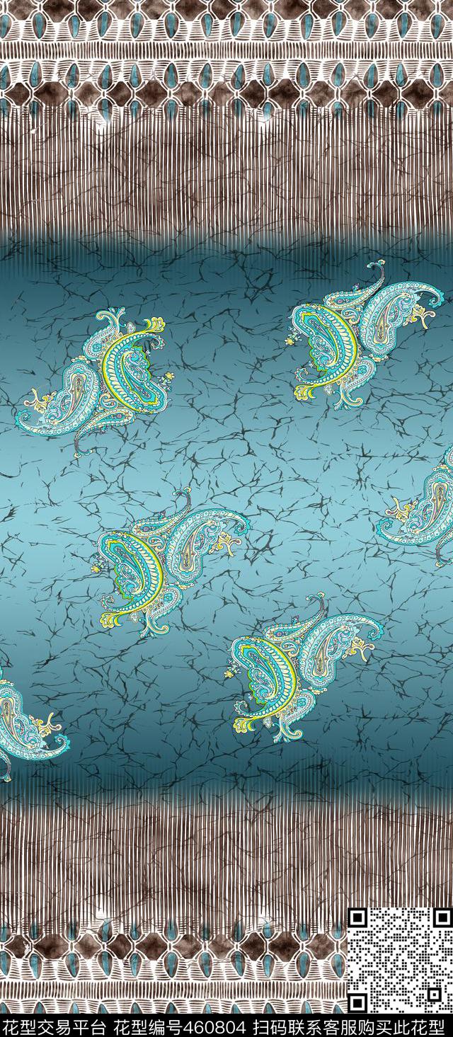 定位边民族佩斯利数码印花华亿平台下载（图片编号: 460804） - 瓦栏（Walan）