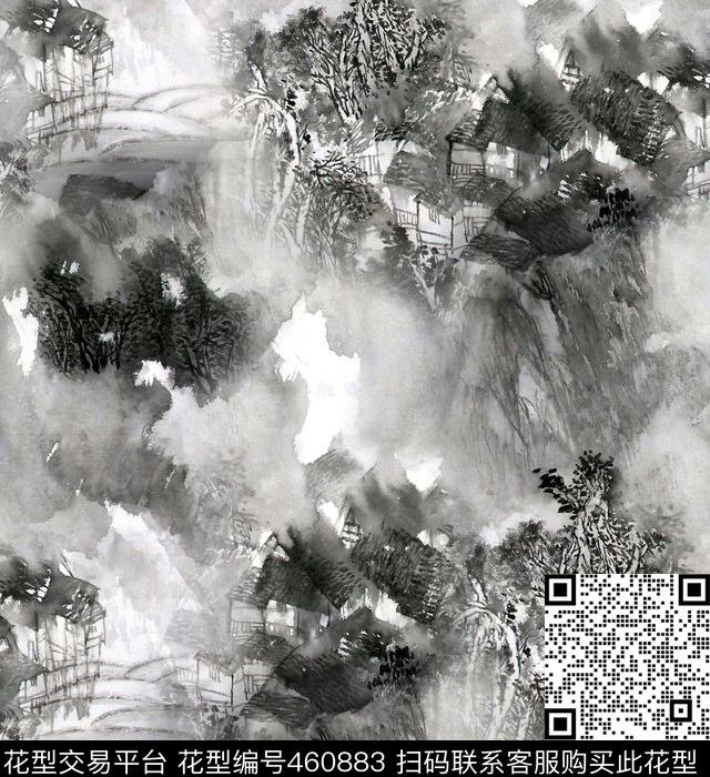 潮流抽象复古数码印花华亿平台下载（图片编号: 460883） - 瓦栏（Walan）