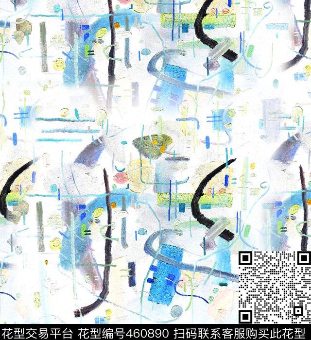 复古现代水墨数码印花华亿平台下载（图片编号: 460890） - 瓦栏（Walan）