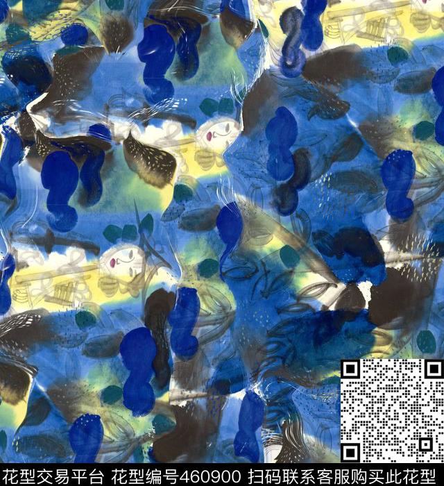 潮流抽象复古数码印花华亿平台下载（图片编号: 460900） - 瓦栏（Walan）