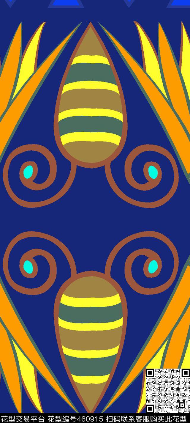 时尚流行中东几何数码印花华亿平台下载（图片编号: 460915） - 瓦栏（Walan）