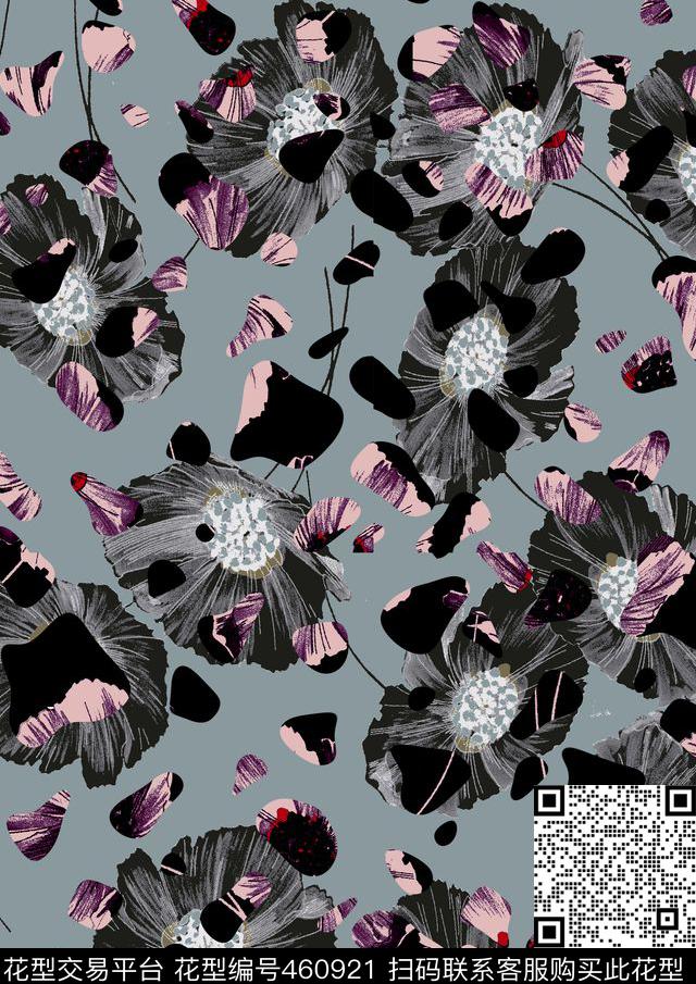 复古花卉迷彩传统印花华亿平台下载（图片编号: 460921） - 瓦栏（Walan）