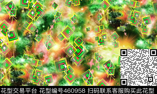 菱形格纹星空底纹幻彩底纹数码印花华亿平台下载（图片编号: 460958） - 瓦栏（Walan）