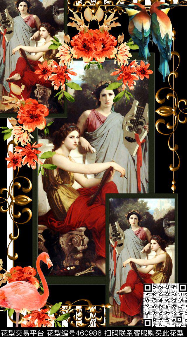 定位欧美油画金属花纹数码印花华亿平台下载（图片编号: 460986） - 瓦栏（Walan）