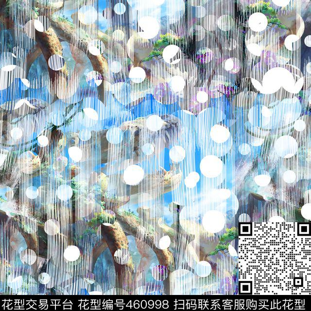 潮流抽象风景数码印花华亿平台下载（图片编号: 460998） - 瓦栏（Walan）