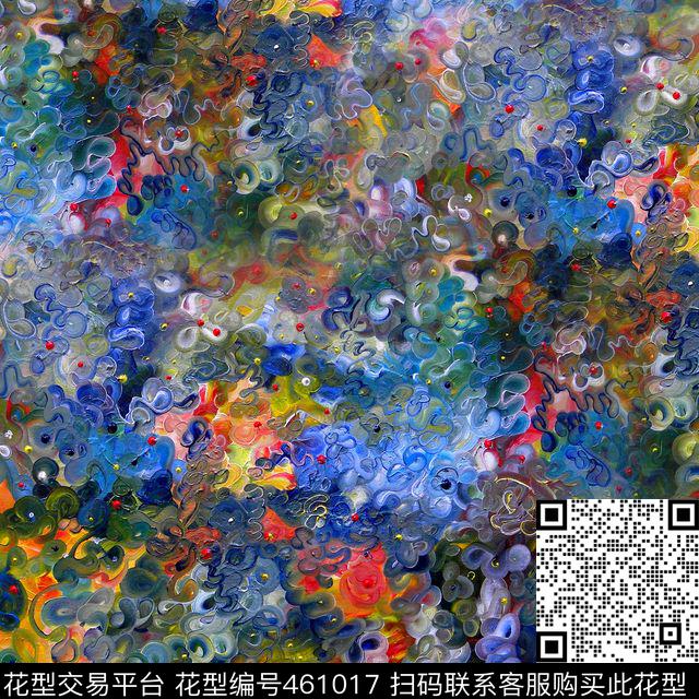 复古艺术色彩数码印花华亿平台下载（图片编号: 461017） - 瓦栏（Walan）