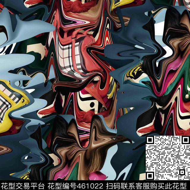 复古波普抽象数码印花华亿平台下载（图片编号: 461022） - 瓦栏（Walan）