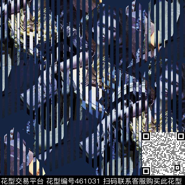 复古人物几何数码印花华亿平台下载（图片编号: 461031） - 瓦栏（Walan）