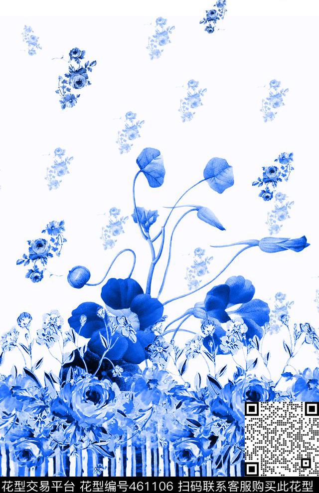 定位花服装花卉数码印花华亿平台下载（图片编号: 461106） - 瓦栏（Walan）