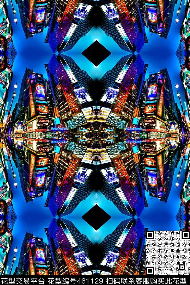 抽象都市建筑数码印花华亿平台下载（图片编号: 461129） - 瓦栏（Walan）