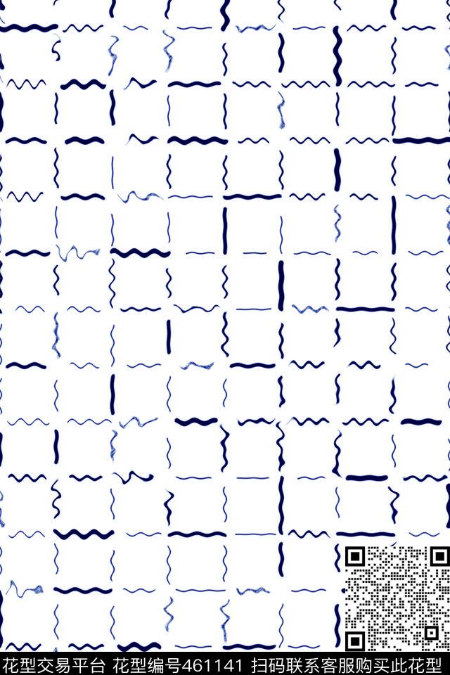 波浪蝌蚪休闲风传统印花华亿平台下载（图片编号: 461141） - 瓦栏（Walan）