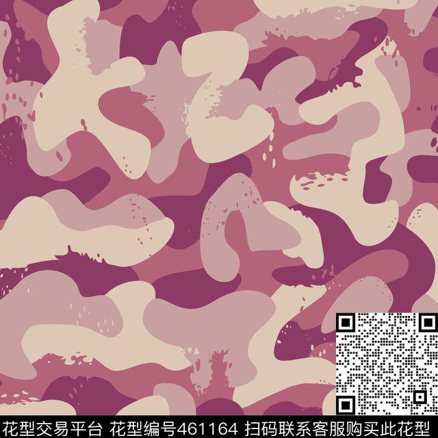 迷彩蓝色红色传统印花华亿平台下载（图片编号: 461164） - 瓦栏（Walan）