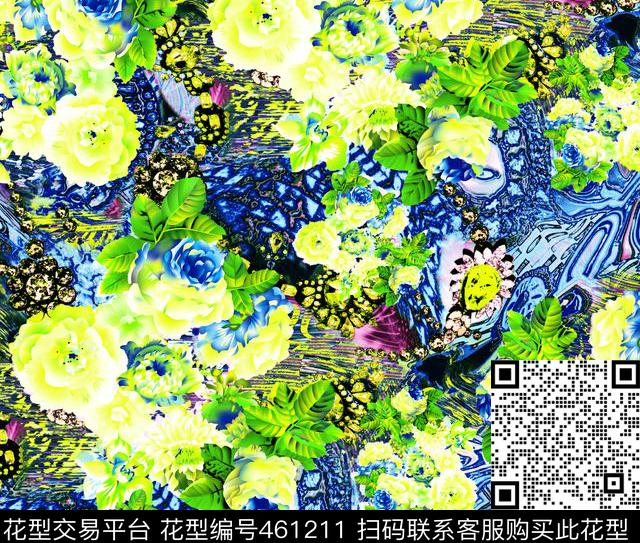 流行时尚复杂大气传统印花华亿平台下载（图片编号: 461211） - 瓦栏（Walan）