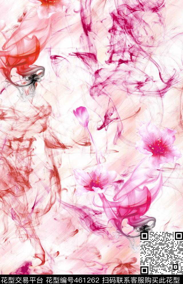 花面料水墨数码印花华亿平台下载（图片编号: 461262） - 瓦栏（Walan）
