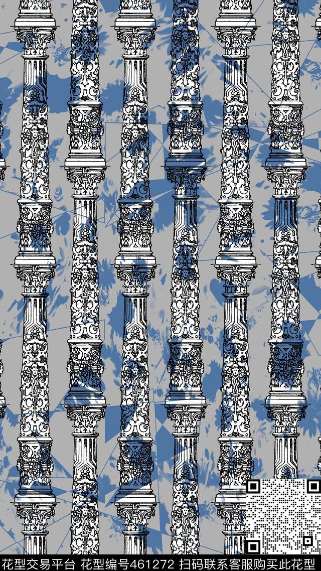 民族柱子抽象底纹传统印花华亿平台下载（图片编号: 461272） - 瓦栏（Walan）