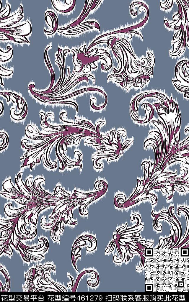 民族欧式花纹抽象传统印花华亿平台下载（图片编号: 461279） - 瓦栏（Walan）