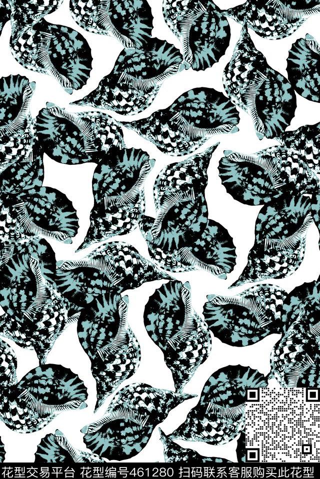 贝壳螺丝花纹传统印花华亿平台下载（图片编号: 461280） - 瓦栏（Walan）