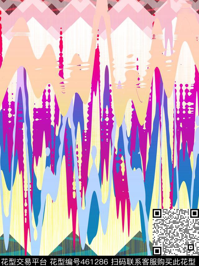 彩色几何面料数码印花华亿平台下载（图片编号: 461286） - 瓦栏（Walan）