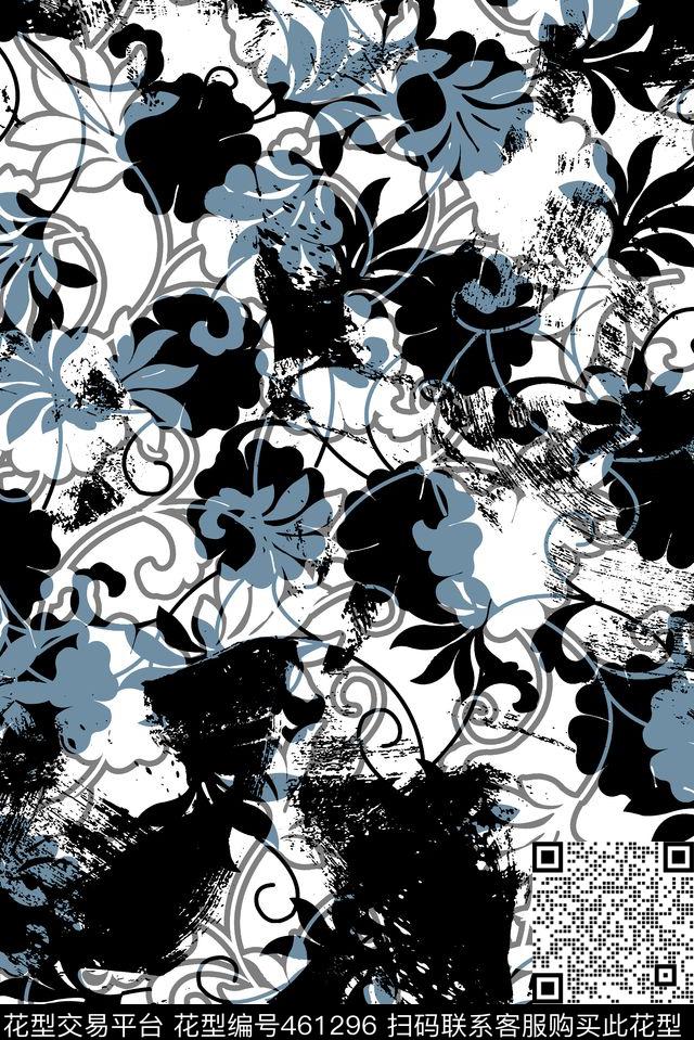 抽象花纹欧式花纹传统印花华亿平台下载（图片编号: 461296） - 瓦栏（Walan）