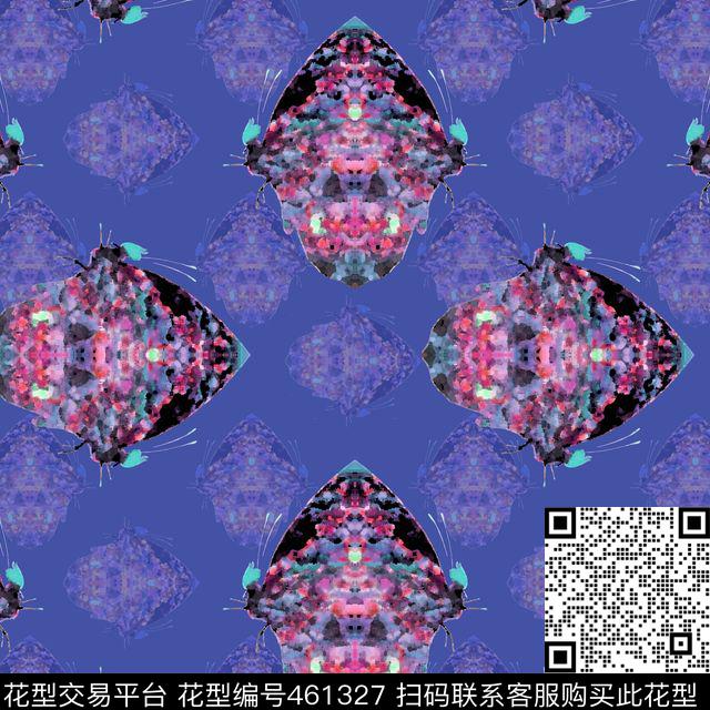 现代蝴蝶抽象数码印花华亿平台下载（图片编号: 461327） - 瓦栏（Walan）