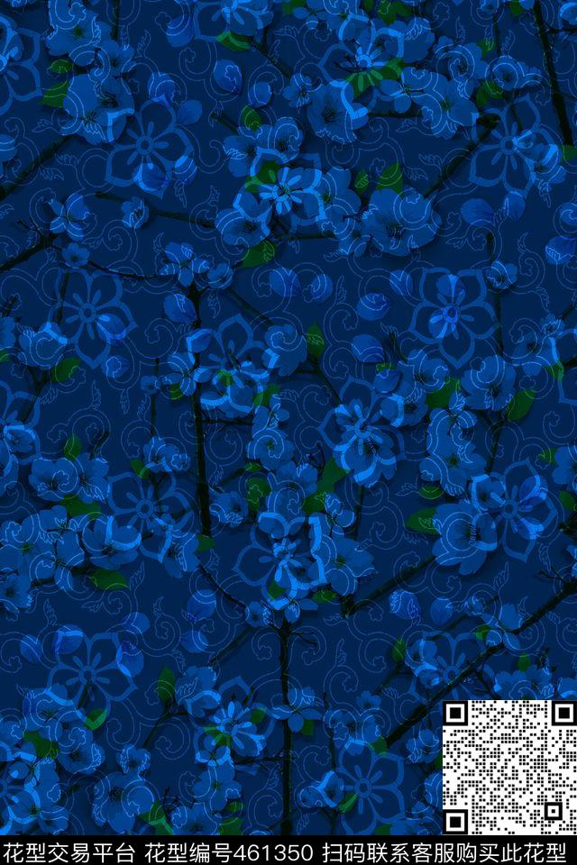 复古手绘碎花数码印花华亿平台下载（图片编号: 461350） - 瓦栏（Walan）