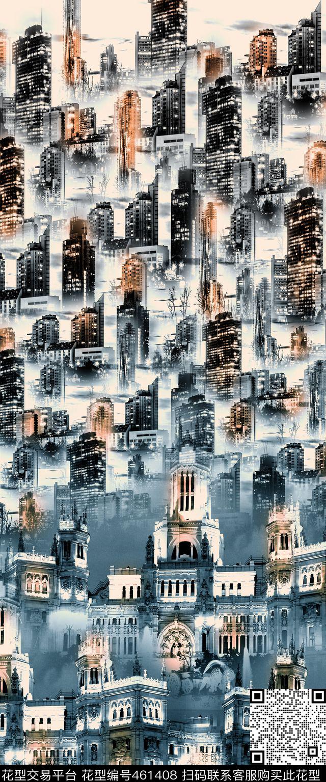 城市定位风景数码印花华亿平台下载（图片编号: 461408） - 瓦栏（Walan）