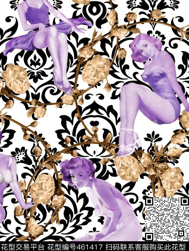 欧美复古欧式数码印花华亿平台下载（图片编号: 461417） - 瓦栏（Walan）