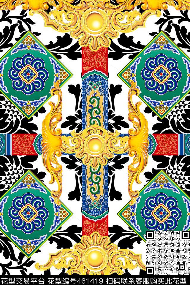 民族混搭风复古数码印花华亿平台下载（图片编号: 461419） - 瓦栏（Walan）