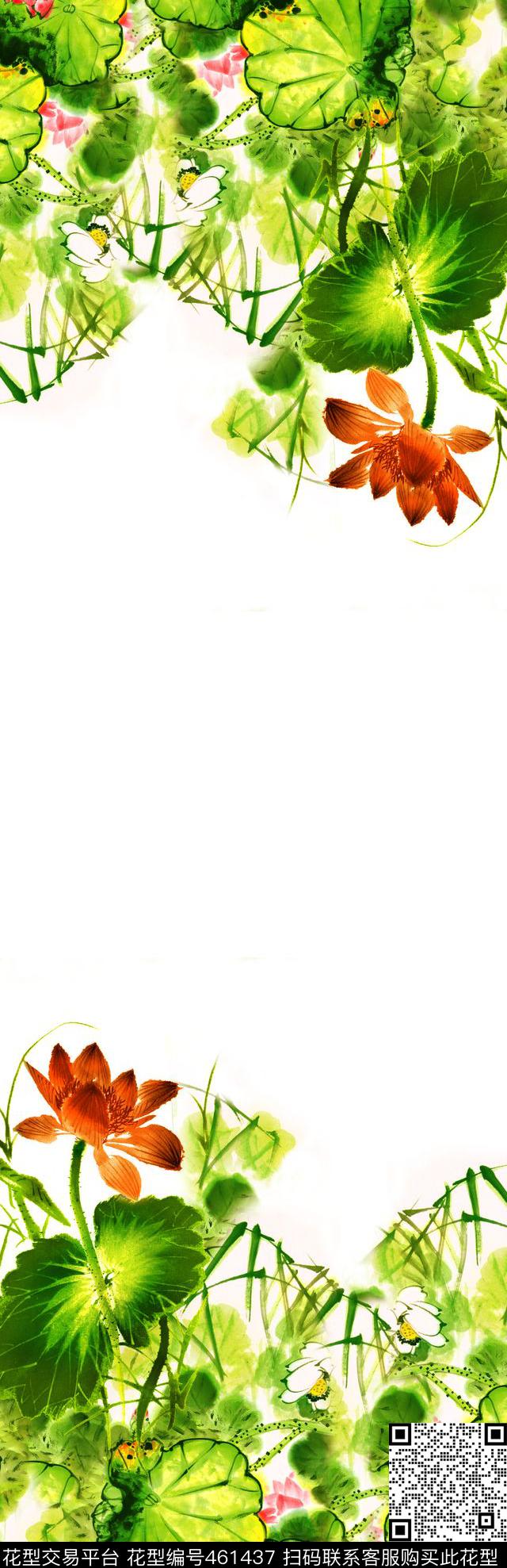 定位荷花时尚女装数码印花华亿平台下载（图片编号: 461437） - 瓦栏（Walan）