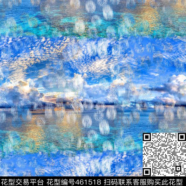 复古梦幻风景数码印花华亿平台下载（图片编号: 461518） - 瓦栏（Walan）