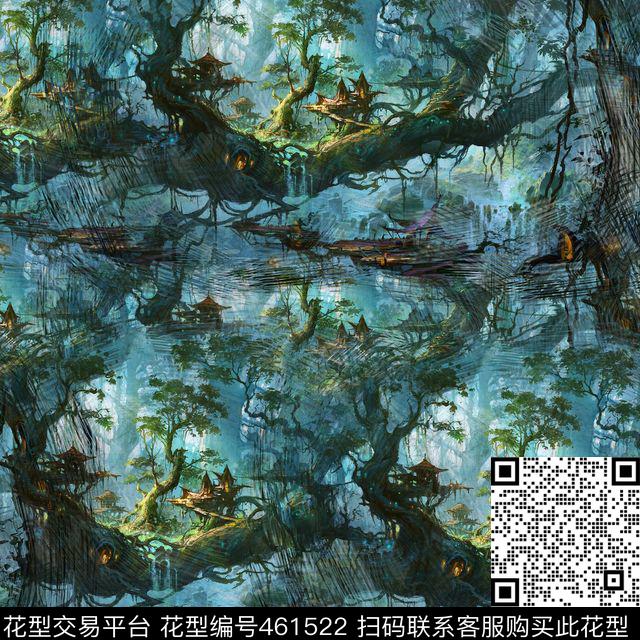 复古男装华亿平台植物数码印花华亿平台下载（图片编号: 461522） - 瓦栏（Walan）