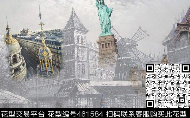 建筑流行时尚数码印花数码印花华亿平台下载（图片编号: 461584） - 瓦栏（Walan）